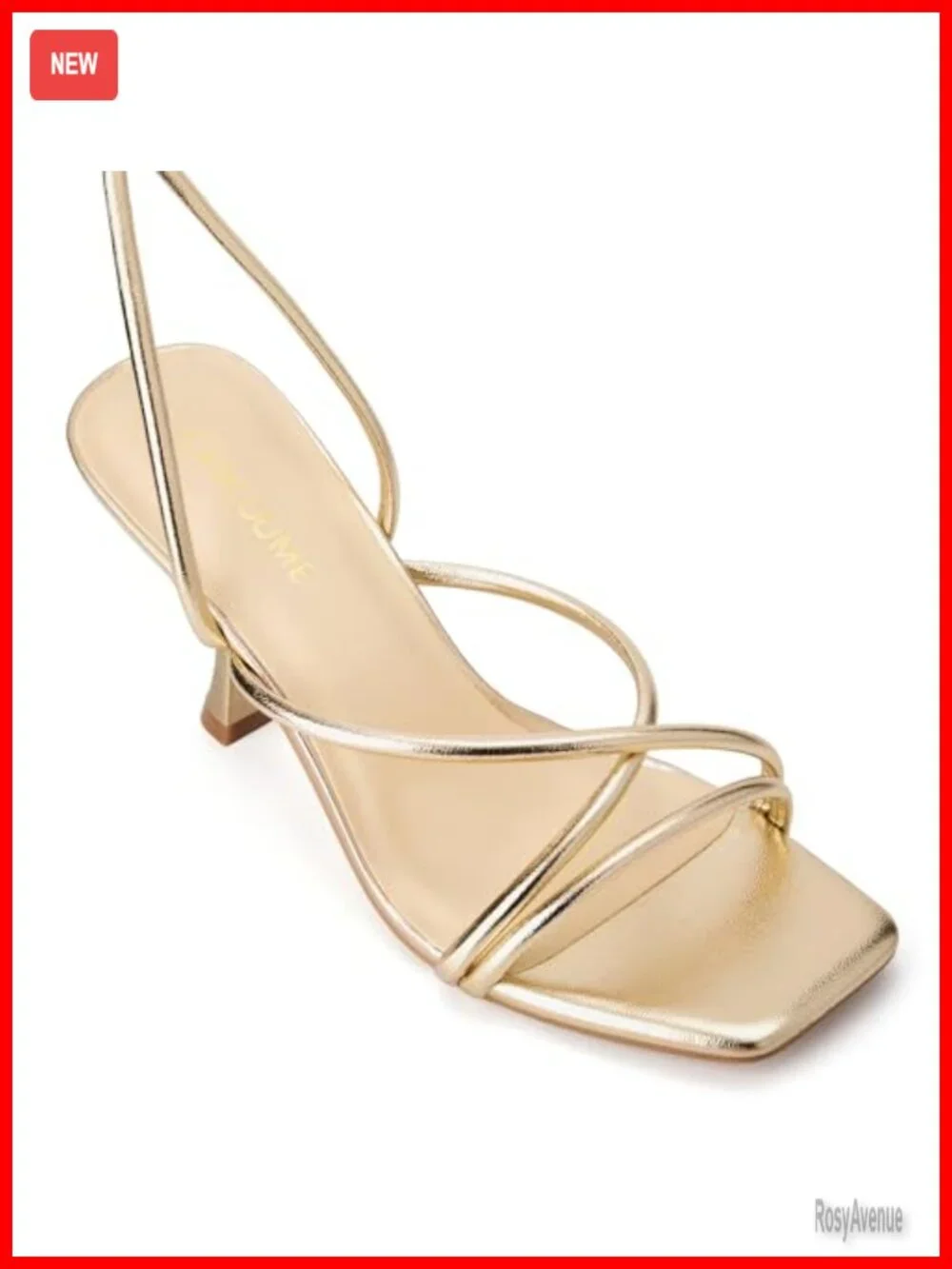 Strappy Lace Up Heeled Sandals Kitten Heel Square Toe